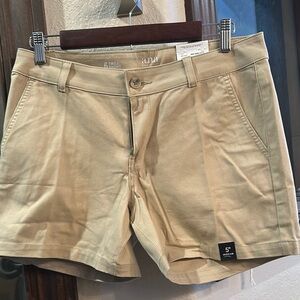 Khaki twill shorts. New. Size 6